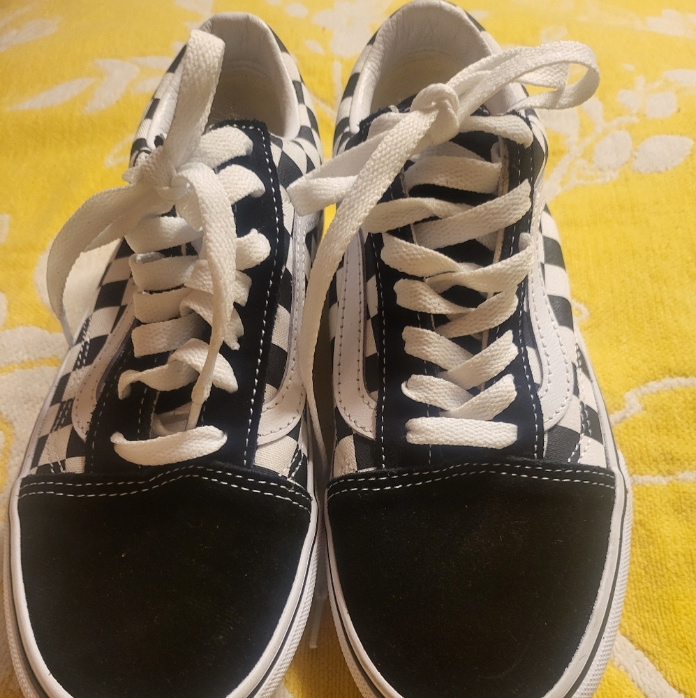 Checkered Lace-Up Sneakers